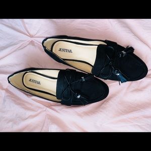 Black tassel loafers